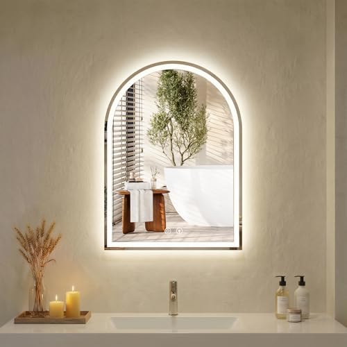 Arched LED Bathroom Mirror by HAPPYMONTLLC