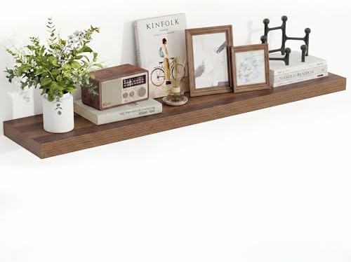 Acovy 40 Inch Floating Shelves, 3D Textured Wood Grain, Wooden Shelves by Acovy
