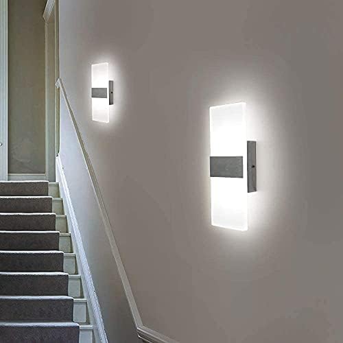 Lightess 12W Dimmable Modern Up Down Acrylic LED Wall Sconce Cool White - Image 3