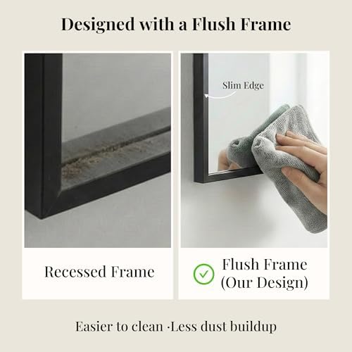 36"x36" Matte Black Framed Square Bathroom Vanity Wall Mirror - Image 5
