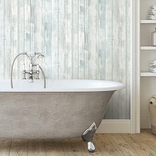 RoomMates Blue Weathered Planks Peel and Stick Wallpaper - Image 2