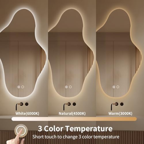 35.8″ Modern Irregular LED Bathroom Mirror - Image 4