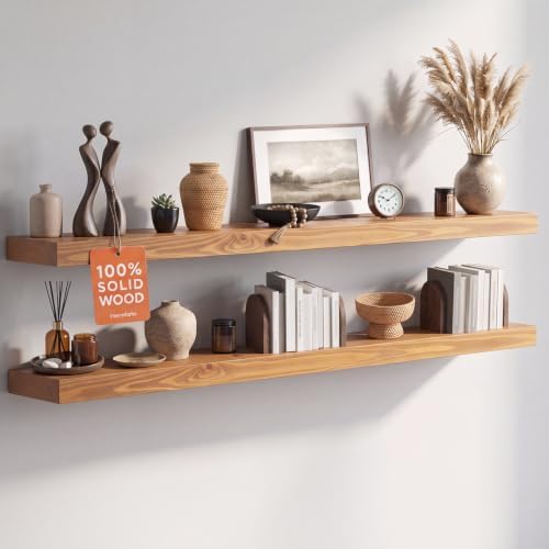 Homeforia 48 Inch Floating Shelves, High-End Solid Pine Wood by Homeforia