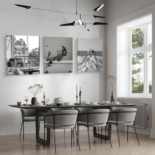 Liacxony 3Pcs Trendy Black and White French Wall Art, 24x16 Inch Framed - Image 6