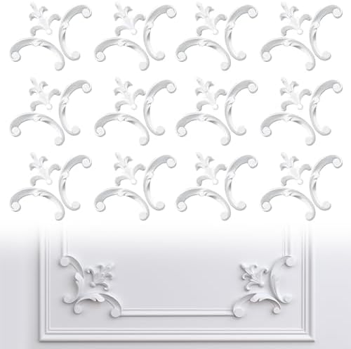 12pcs Corner Wall Molding, Wainscoting Floral Molding, Fleur De Lis - Image 6