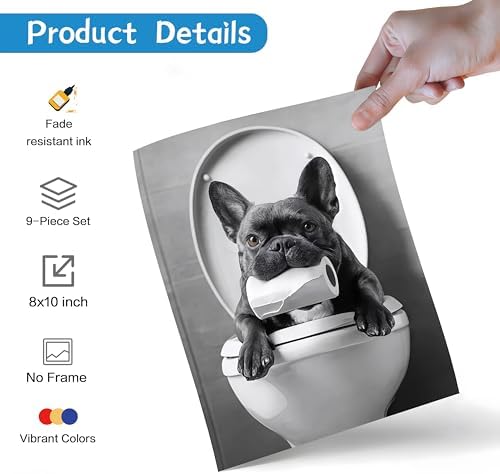 Funny Bathroom Wall Art Set of 9 - Image 2