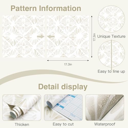 Boho Wallpaper Neutral Peel and Stick Wallpaper 197"x17.3" Geometric Wall Paper - Image 3