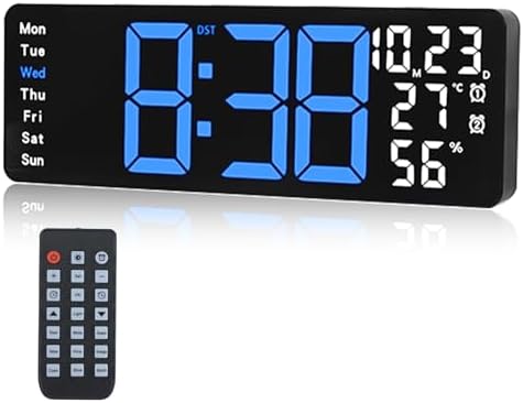 Digital Wall Clock Large Display, 17.3" Digital Clock by Jun-Electron