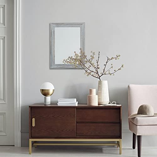 Wooden Mirror Rectangle Rustic Hanging Mirror Farmhouse Modern Bathroom Bedroom - Image 3