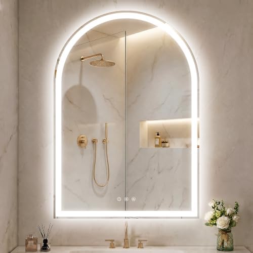 Arched LED Lighted Bathroom Mirror by OUMUSUMIRROR