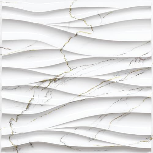 STICKGOO Wave 3D Wall Panels, 19.7" x 19.7" by STICKGOO