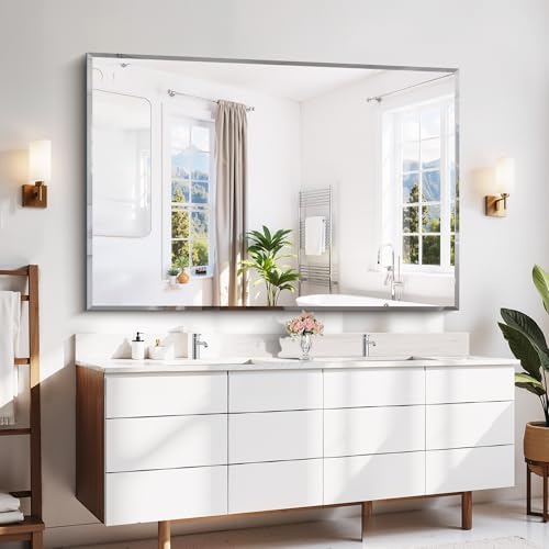 CILIBER Beveled Bathroom Mirror, 60x40 Large Bathroom Mirrors - Image 3
