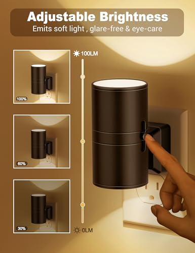 JandCase Night Lights Plug into Wall, Dimmable Night Light, Dusk to Dawn - Image 2