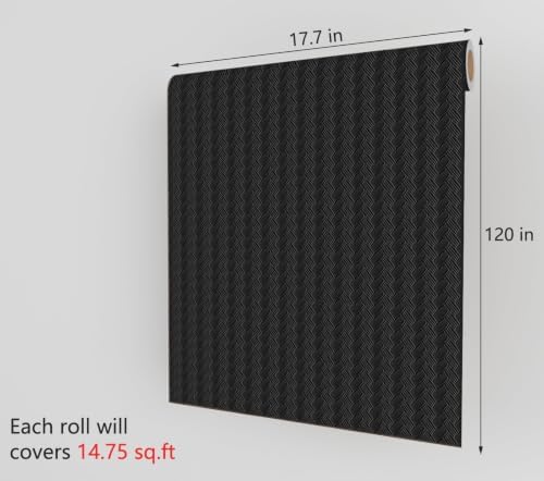 Decotalk Black Weaving Textured Wallpaper Peel and Stick 17.7x120 Inch - Image 7