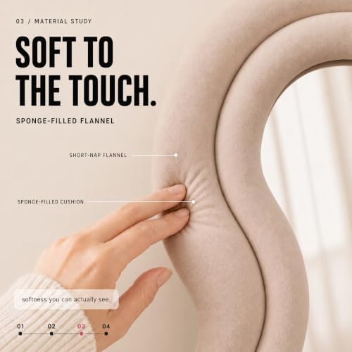 BOJOY Full Length Mirror 63"x24", Irregular Wavy Mirror, Wave Arched Floor - Image 3