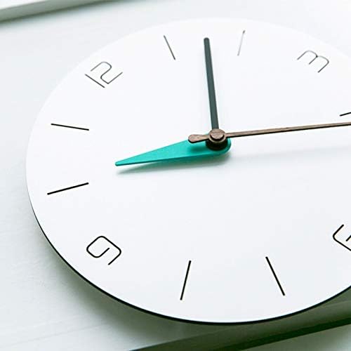 Stephanie Imports Modern Minimalist White & Teal Green Silent Wall Clock - Image 3
