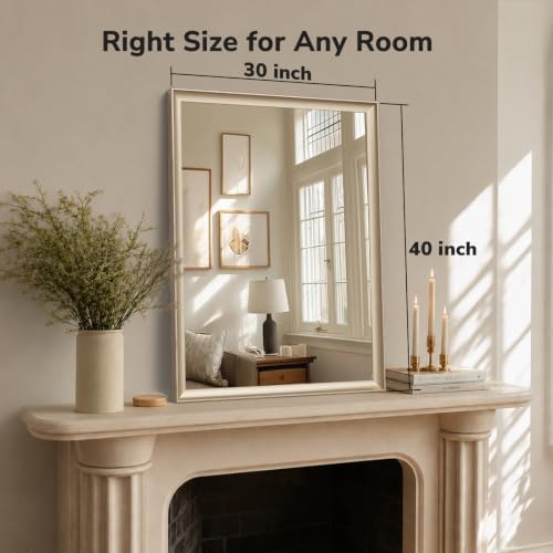 USHOWER 30x40 Inch Brushed Gold Bathroom Mirrors - Image 6
