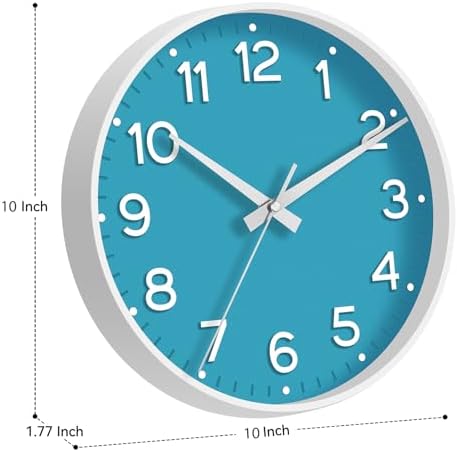 Roymnie 10 Inch Wall Clock Battery Operated Silent Non Ticking Analog - Image 3
