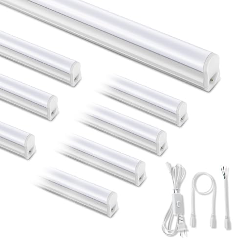 T5 LED Shop Lights 4FT, 20W 2300lm 6500K, Cabinet and Garage Light 8 Pack by SUNLINKCO