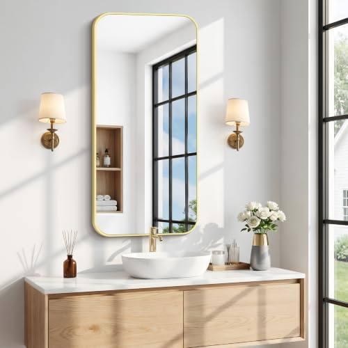 BONEWEI Gold Bathroom Mirror, 20x40 inch Wall Mirror - Image 2