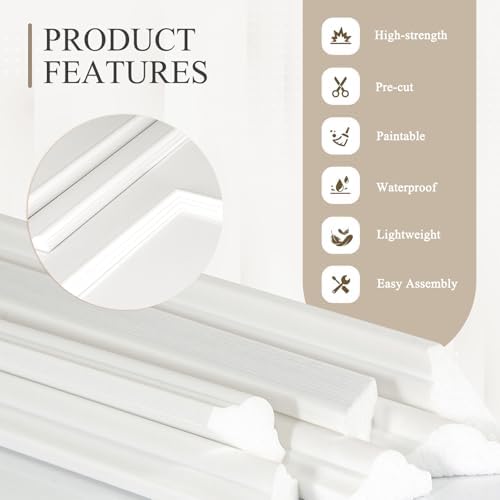 3 Sets Peel and Stick Wall Molding Kit, Premade Wainscoting Panels - Image 5