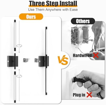 Battery Operated Wall Sconces Set of 2 Rechargeable LED Wall Lights, Dimmable - Image 5