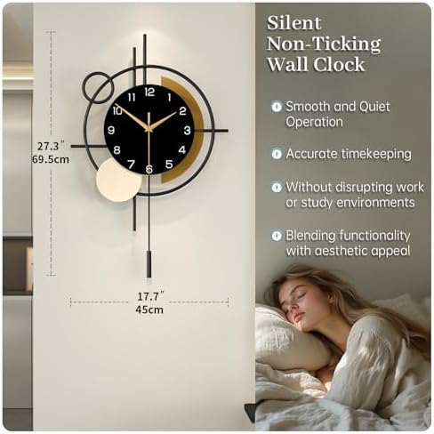 Large Wall Clock for Living Room Decor Modern Wall Clock Pendulum - Image 4