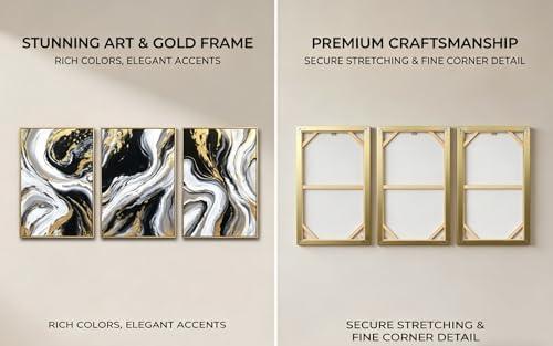 3D Textured Black and Gold Abstract Wall Art - Image 6