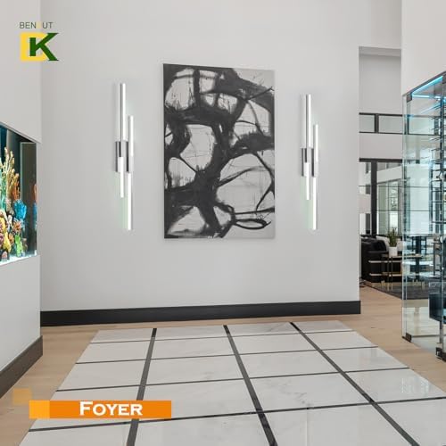 Benkut Modern LED Wall Sconce Silver Remote Wall Light Fixtures - Image 5