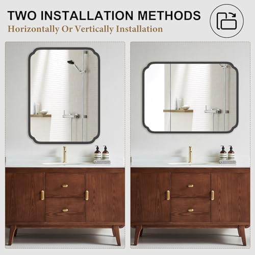 Ferytange Matte Black Bathroom Vanity Mirror - Image 5