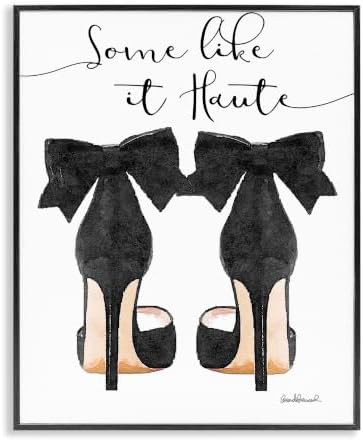 Stupell Industries Some Like It Haute Black Pumps Heels Black framed by StupellIndustries