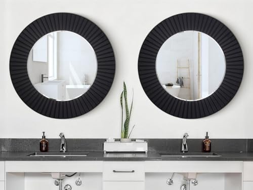 Chende 36'' Black Circle Mirror - Image 5