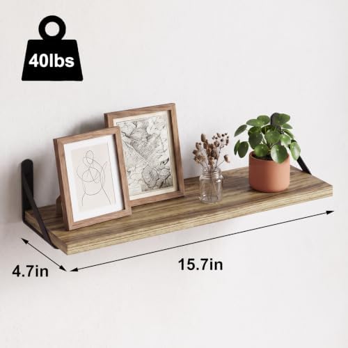 Fixwal Width 4.75 Inches Floating Wall Shelves, Light Carbonized - Image 3