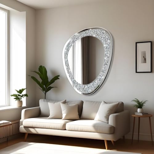 DMDFIRST Modern Irregular Shaped Wall Mirror – 32x23.5 Inch Decorative Oval by DMDFIRST