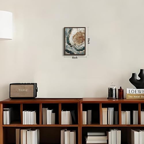 Abstract Nature Framed Wall Art, Modern Boho Tree Ring Canvas Prints - Image 3