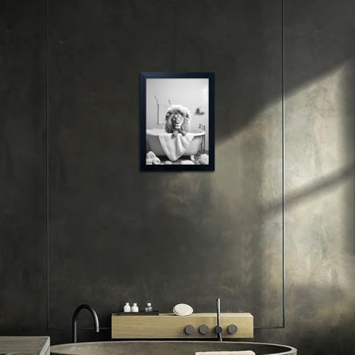 Black and White Lion Canvas Wall Art Bathroom Pictures Paintings - Image 6
