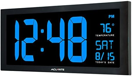 AcuRite 18" Blue LED Digital Indoor Clock - Image 3