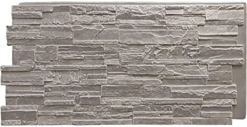 EverStone Cascade Faux Stone Panel, 48 5/8"W x 24 3/4"H x 1 1/4"D by EkenaMillwork