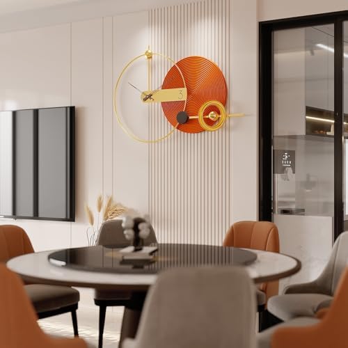 Large Modern Wall Clock, Luxury Gold Metal Wall Art Decor, Oversized Abstract - Image 4