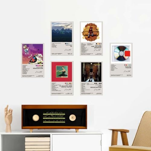 TUOCYERD Kanye West Poster Set of 6 Album Cover Posters Music Posters - Image 3