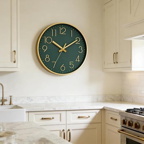 DAXSMY Wall Clock 10 Inch Dark Green Decorative, Battery Operated Silent - Image 7