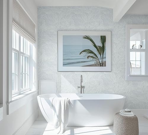 Heroad Blue Peel and Stick Wallpaper Boho Contact Paper 17.3" x65.6ft Neutral - Image 3
