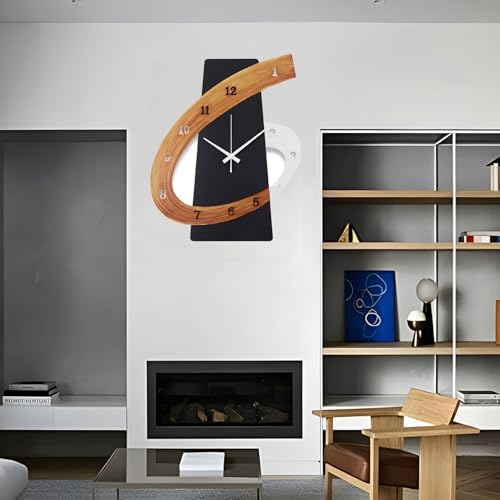 Modern Large Decorative Wall Clock，17 inch Black Silent Non-Ticking Nordic - Image 6