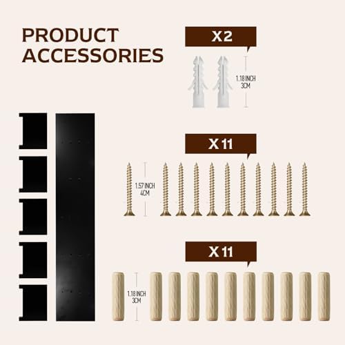 5 Tier Wall Shelf Unit, Decorative Wall Mount Vertical Shelving, Smooth - Image 7