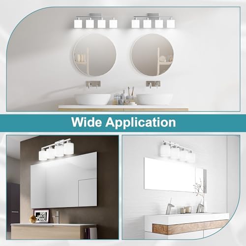Bathroom Lights Over Mirror Brushed Nickel, Anti-Rust 4-Light Bathroom Vanity - Image 6