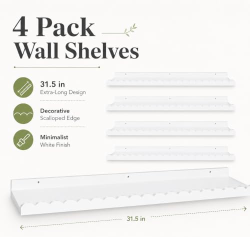 Extra Long White Scalloped Nursery Shelves - Image 3