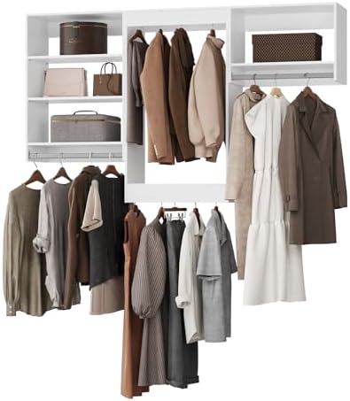 ROOMTEC Modular Closet System, Wall-Mounted Wooden Tower by ROOMTEC