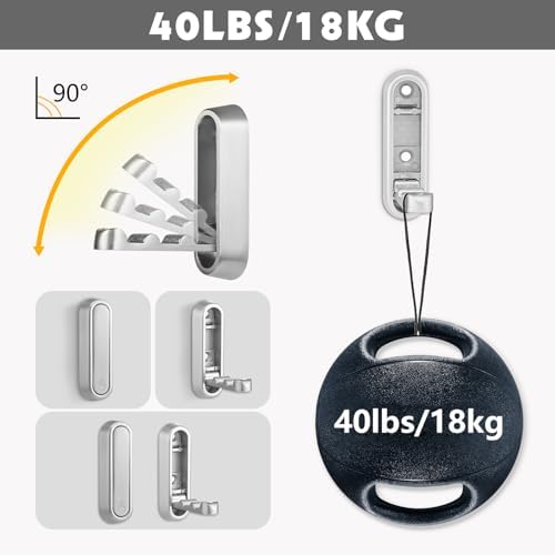 Foldable Wall Hook, 4 Pack, Screw Mounted, Heavy Duty Coat Hooks - Image 5