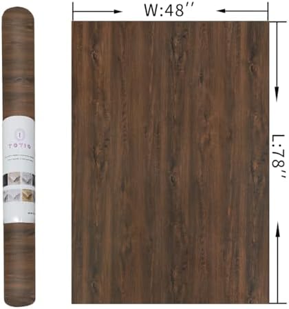 48x78inch Extra Wide Wood Grain Wallpaper Peel and Stick Dark Brown Walnut - Image 7