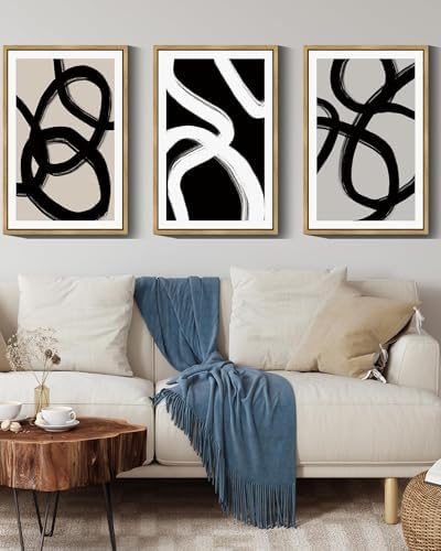 Drsoum Lager 16x24in Black Abstract Framed Wall Art Decor Duotone Minimal Dark by Drsoum